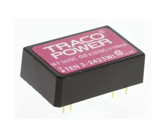 63-7350-97 TRACOPOWER TEN 3WI 3W Isolated DC-DC Converter Through Hole, Voltage in 9 → 36 V dc, Voltage out ±15V dc TEN 3-2423WI