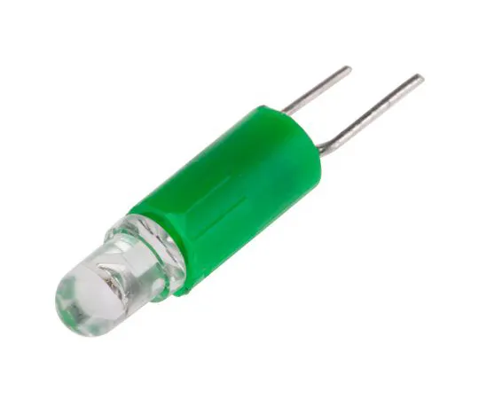 63-6586-97 LED Reflector Bulb, Bi-Pin, Green, Single Chip, 3 mm Lamp, 4.25mm dia., 24V ac/dc 210-822