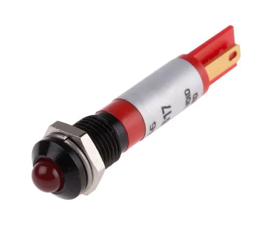 63-6587-33 RS PRO Red Indicator, 12 V dc, 8mm Mounting Hole Size, Solder Tab Termination 211-386