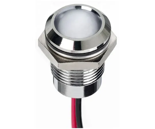 63-7020-87 RS PRO White Indicator, 1.8 → 3.3 V dc, 14mm Mounting Hole Size, Lead Wires Termination, IP67 130-1078