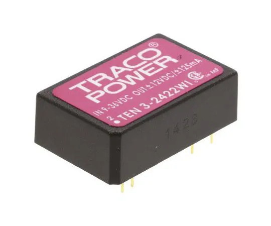 63-7350-70 TRACOPOWER TEN 3WI 3W Isolated DC-DC Converter Through Hole, Voltage in 9 → 36 V dc, Voltage out ±12V dc TEN 3-2422WI