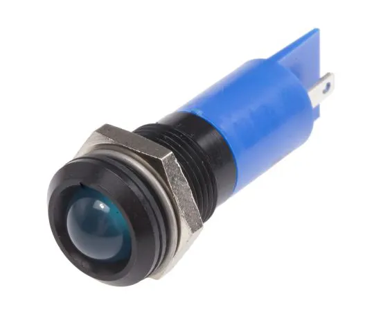 63-6585-67 RS PRO Blue neon Indicator, 240 V, 14.5mm Mounting Hole Size, Solder Tab Termination, IP40 209-248