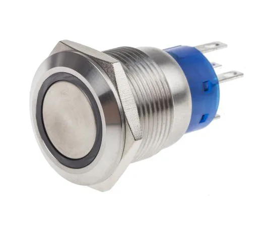 63-6777-82 RS PRO Single Pole Double Throw (SPDT) Latching Yellow LED Push Button Switch, IP67, 19.2 (Dia.)mm, Panel Mount, 250V ac 111-5797