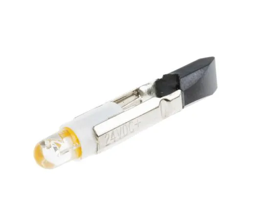 63-6581-70 LED Reflector Bulb, Telephone Slide, Yellow, Single Chip, 5.5mm dia., 24V ac/dc 204-221