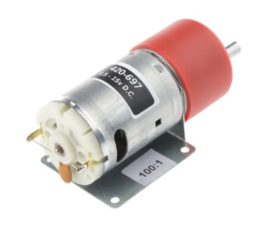 63-6642-51 RS PRO Brushed Geared DC Geared Motor, 19.8 W, 4.5 → 15 V, 59 Ncm, 120 rpm, 6mm Shaft Diameter 420-697