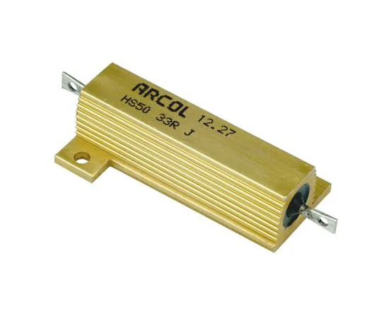63-7349-60 Arcol HS50 Series Aluminium Ho***d Axial Wire Wound Panel Mount Resistor, 33Ω ±5% 50W HS50 33R J