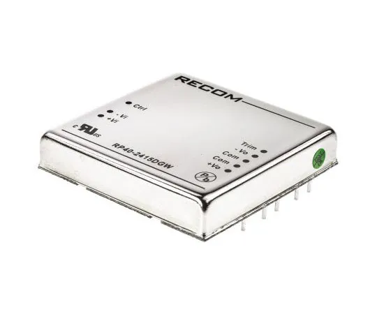 63-7350-15 Recom RP40 GW 40W Isolated DC-DC Converter Through Hole, Voltage in 9 → 36 V dc, Voltage out ±15V dc RP40-2415DGW