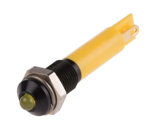 63-6583-48 RS PRO Yellow Indicator, 12 V dc, 6mm Mounting Hole Size, Solder Tab Termination 206-738