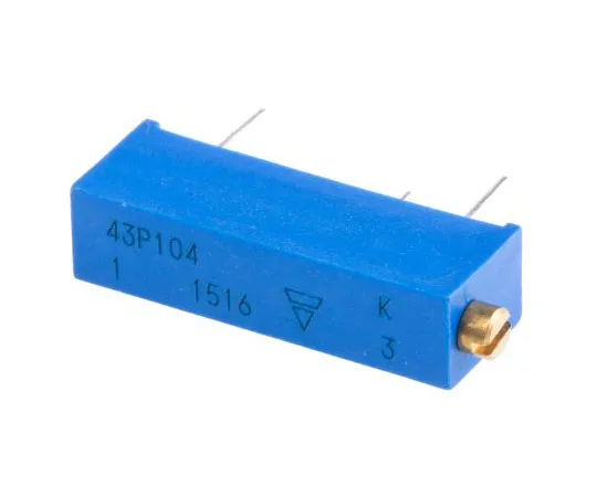 63-7349-72 100kΩ Through Hole Trimmer Potentiometer 0.5W Side Adjust Vishay 43P Series M43P104KB40