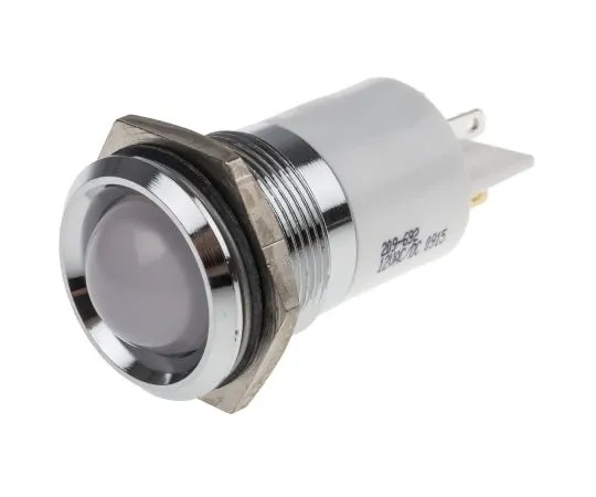 63-6586-04 RS PRO White Indicator, 12 V, 22mm Mounting Hole Size, Solder Tab Termination 209-692