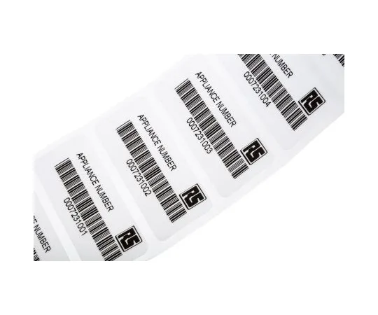 63-6676-27 RS PRO Black on White Label Printer Tape, 58 x 22mm Label Size 497-498