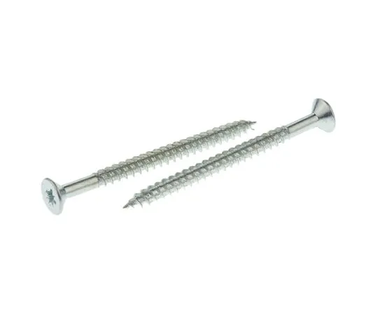 63-6696-60 Pozidriv Countersunk Steel Wood Screw Bright Zinc Plated, No. 10 Thread, 2.1/2in Length 529-179