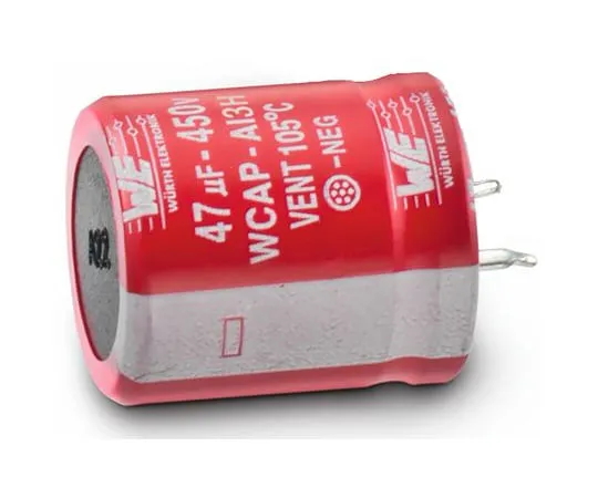 63-6969-45 Wurth Elektronik 330μF 450V dc Aluminium Electrolytic Capacitor, Through Hole 30 (Dia.) x 51mm +105°C 30mm 10mm 861141485019