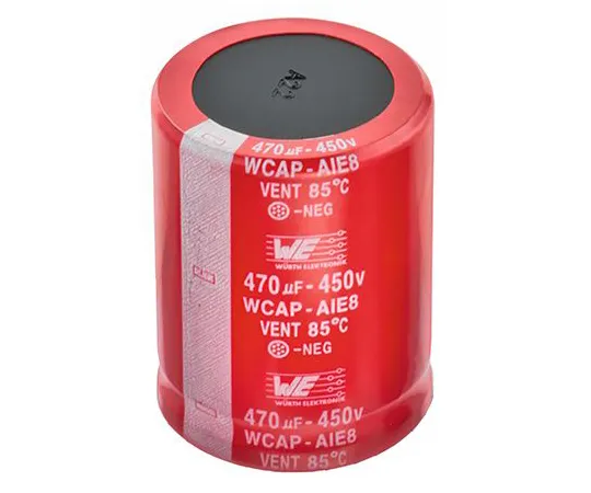 63-6969-30 Wurth Elektronik 470μF 450V dc Aluminium Electrolytic Capacitor, Through Hole 35 (Dia.) x 47mm +85°C 35mm 10mm 861221486023