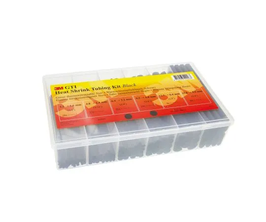 63-6617-04 Heat Shrink Tube Kit Polyolefin Shrinkable Assorted Sleeve Length 150 mm Black 857760