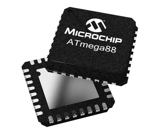 63-7022-75 Microchip, 8bit AVR Microcontroller, 20MHz, 8 kB Flash, 32-Pin TQFP ATMEGA88PB-AU