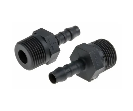63-6729-27 Straight Male Hose Coupling 3/8in Adaptor, 3/8 in BSP Male, Nylon 795-124