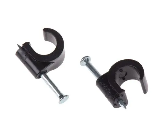 63-6599-57 RS PRO Cable Clip Black Nail Polypropylene TV Cable Clip, 8mm Max. Bundle 233-433