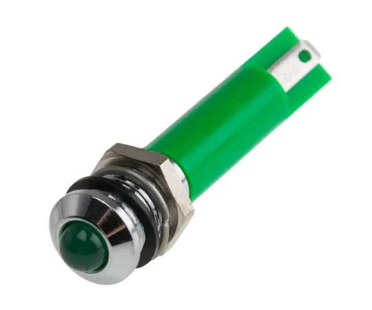 63-6584-69 RS PRO Green Indicator, 12 V, 8mm Mounting Hole Size, Solder Tab Termination, IP67 208-087