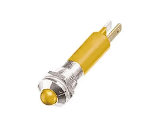 63-6584-72 RS PRO Yellow Indicator, 12 V, 8mm Mounting Hole Size, Solder Tab Termination, IP67 208-100
