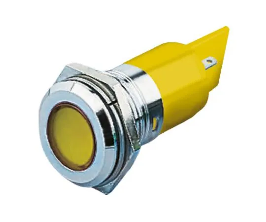 63-6582-21 RS PRO Yellow Indicator, 24 V ac/dc, 22mm Mounting Hole Size, Solder Tab Termination 204-855
