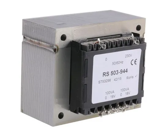 63-6679-80 RS PRO 200VA 2 Output Chassis Mounting Transformer, 18V ac 503-944