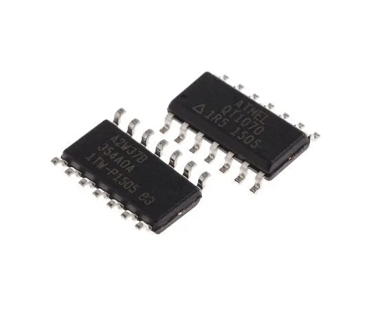 63-7013-86 AT42QT1070-SSUR, Spread-Spectrum Charge-Transfer Touch Screen Controller Serial-I2C, 14-Pin SOIC AT42QT1070-SSUR