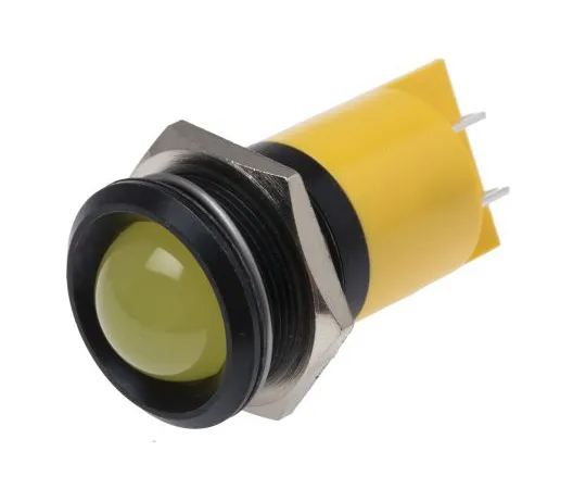 63-6583-82 RS PRO Yellow Indicator, 48 → 65 V dc, 22mm Mounting Hole Size, Tab Termination 207-056