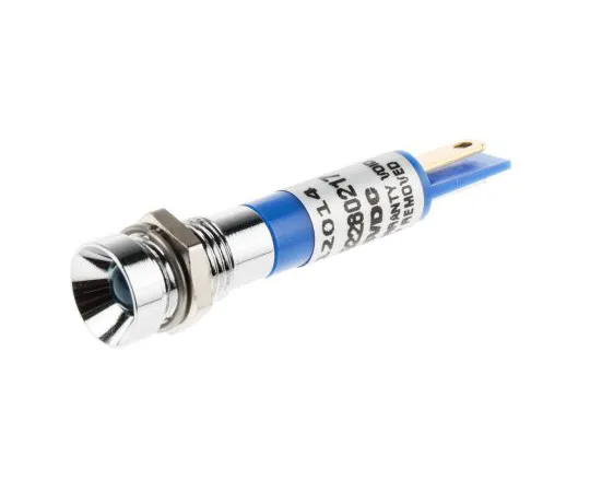 63-6587-79 RS PRO Blue Indicator, 24 V ac/dc, 8mm Mounting Hole Size, Solder Tab Termination, IP67 212-014