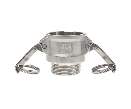 63-6616-57 Straight Male Hose Coupling 1-1/2in Part B Cam & Groove Coupler, 1-1/2 in R Male, Stainless Steel 307-190