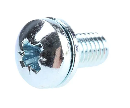 63-6611-92 RS PRO M5 x 10mm Zinc Plated Steel Pan Head Sems Screw, Spring Washer 279-234