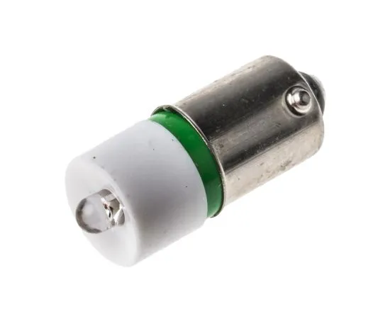 63-6585-29 LED Reflector Bulb, BA9s, Green, Single Chip, 10mm dia., 24V ac/dc 208-655