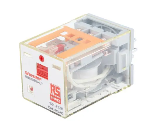 63-6809-09 RS PRO, 24V ac Coil Non-Latching Relay 3PDT, 10A Switching Current Plug In, 3 Pole 121-7836