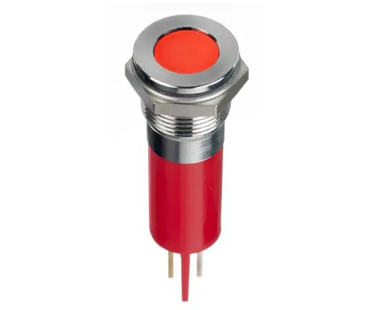 63-6950-37 RS PRO Red Indicator, 12 V dc, 12mm Mounting Hole Size, Faston, Solder Lug Termination, IP67 124-6395