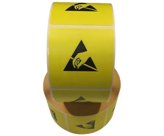 63-6978-49 RS PRO Yellow/Black Paper ESD Label, Attention-Text 50 mm x 50mm 125-2363