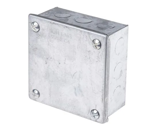 63-6706-69 RS PRO Steel Galvanised Adaptable Box, 8 Knockouts 100mm x 100 mm x 50mm 20/25mm Knockout Size 563-905