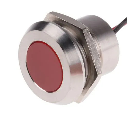 63-6882-79 RS PRO Red Indicator, 220 V ac, 22mm Mounting Hole Size, Lead Wires Termination, IP67 123-2426