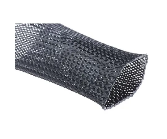 63-6635-17 RS PRO Expandable Braided PET Black Cable Sleeve, 40mm Diameter, 5m Length 408-221