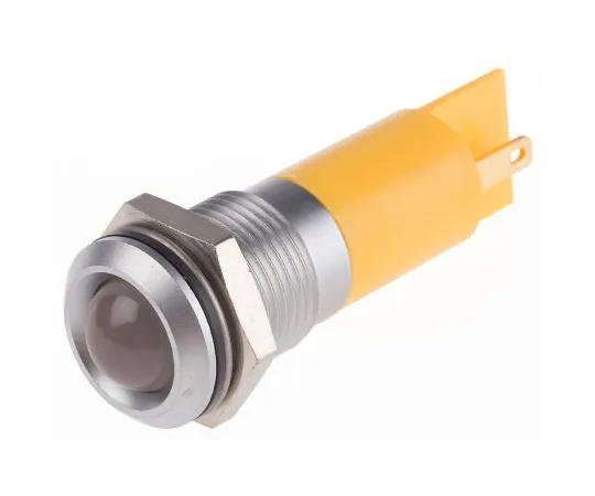 63-6583-58 RS PRO Yellow Indicator, 24 V ac/dc, 14mm Mounting Hole Size, Solder Tab Termination, IP67 206-895