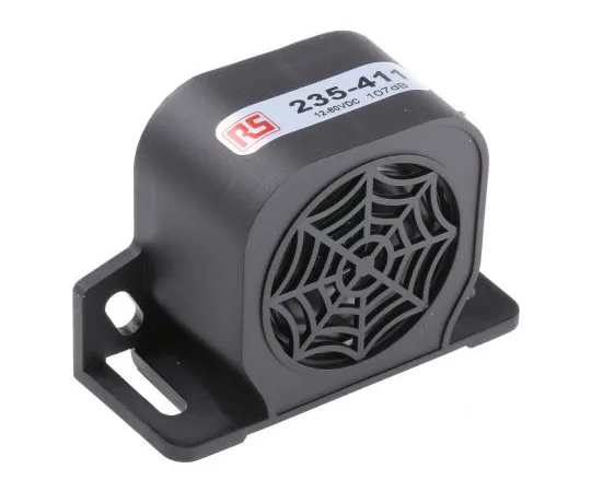63-6600-18 RS PRO Black Single Tone Electronic Sounder ,12 → 80 V dc, 107dB at 1 Metre 235-411