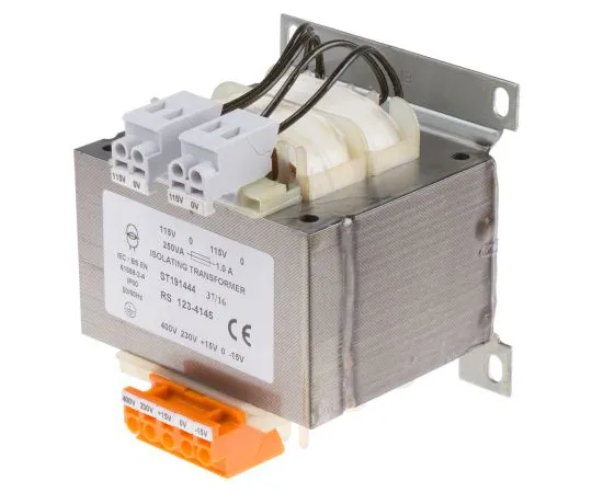 63-6890-89 RS PRO 250VA Isolation Transformer, 15 → 400V ac Primary, 12V ac, 115V ac Secondary 123-4145