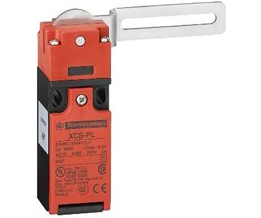 63-7027-89 Preventa XCSPL Safety Limit Switch With Elbowed Flush Lever Actuator, Nylon 66, Plastic, 2NC XCSPL772