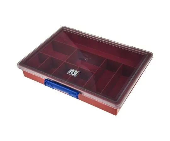63-6690-60 RS PRO 9 Cell Red PP Compartment Box, 43mm x 240mm x 195mm 515-574