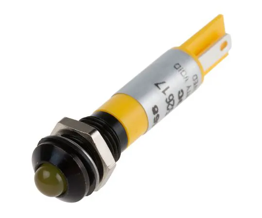63-6588-22 RS PRO Yellow Indicator, 12 V, 8mm Mounting Hole Size, Solder Tab Termination, IP67 212-468