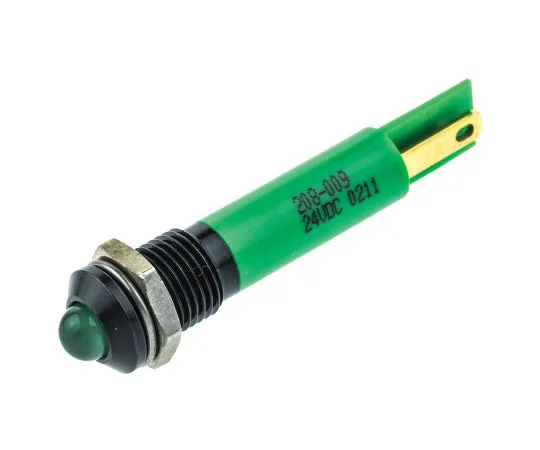 63-6584-60 RS PRO Green Indicator, 24 V dc, 8mm Mounting Hole Size, Solder Tab Termination 208-009