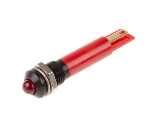 63-6586-58 RS PRO Red Flashing LED Indicator, 12 V dc, 8mm Mounting Hole Size, Solder Tab Termination 210-440