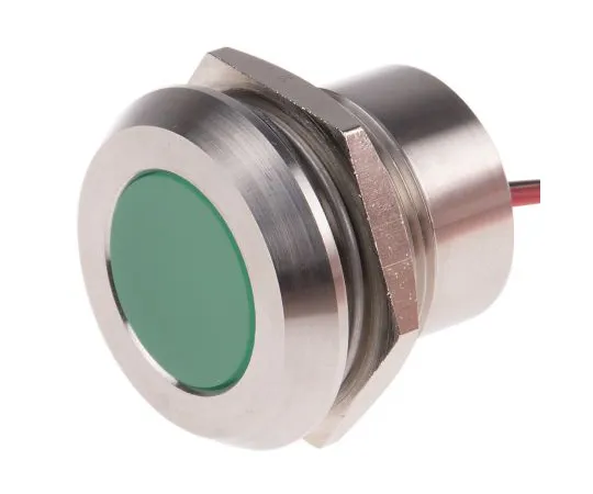 63-6882-81 RS PRO Green Indicator, 24 V dc, 22mm Mounting Hole Size, Lead Wires Termination, IP67 123-2428
