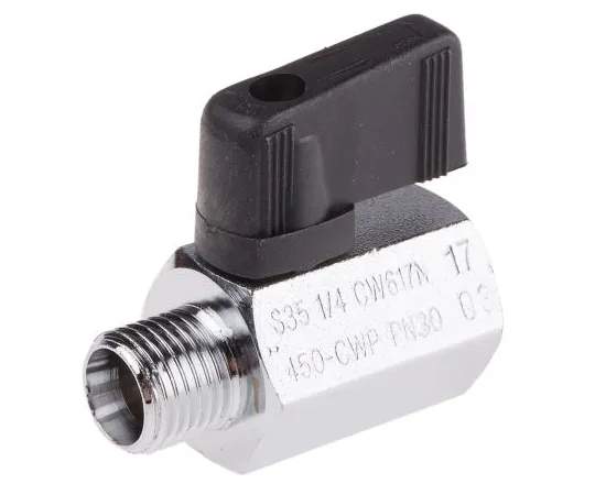 63-6671-39 RS PRO Chrome Plated Brass Hydraulic Ball Valve G 1/4 486-334
