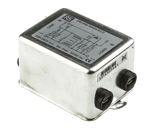 63-6602-53 RS PRO 5A 240 V ac 50/60Hz, Chassis Mount RFI Filter, Fast-On 240-696