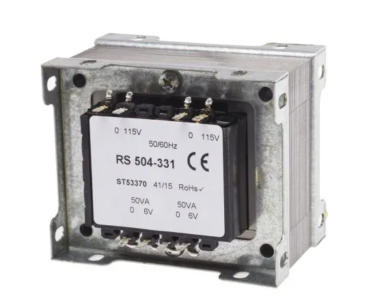 63-6680-27 RS PRO 100VA 2 Output Chassis Mounting Transformer, 6V ac 504-331